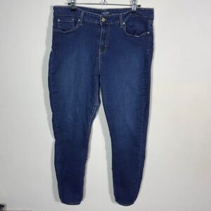 Signature Levi Strauss Gold Womens Mid Rise Skinny Dark Wash Jeans 18M‎ W34 L30